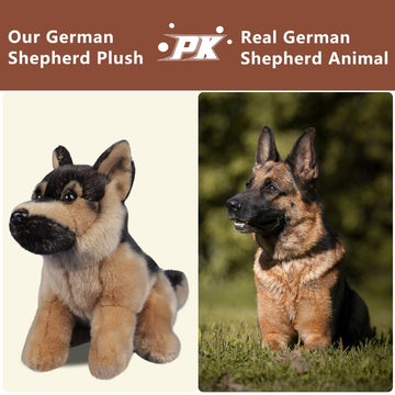Niuhoulu German Shepherd Stuffed Animal,Realistic Soft Cuddly Dog Toy For Kids,Huggable And Non-Shedding Puppy Plush,Birthday Gi