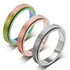 LuckyAmor Anxiety Ring for Women Spinner Ring:4mm Sand Blasted Rotatable Titanium Steel Spinner Band Rings Fidget Rings for Wome