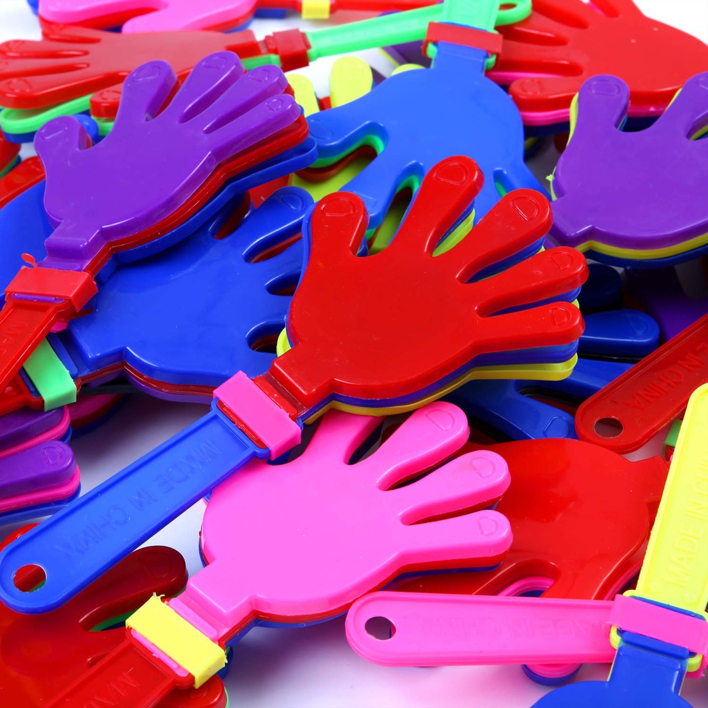 Resinta 24 Pieces Hand Clappers Plastic Noisemaker Noise Makers With Drawstring Bag For Fiesta Party Birthday Favors, 7.5 Inch