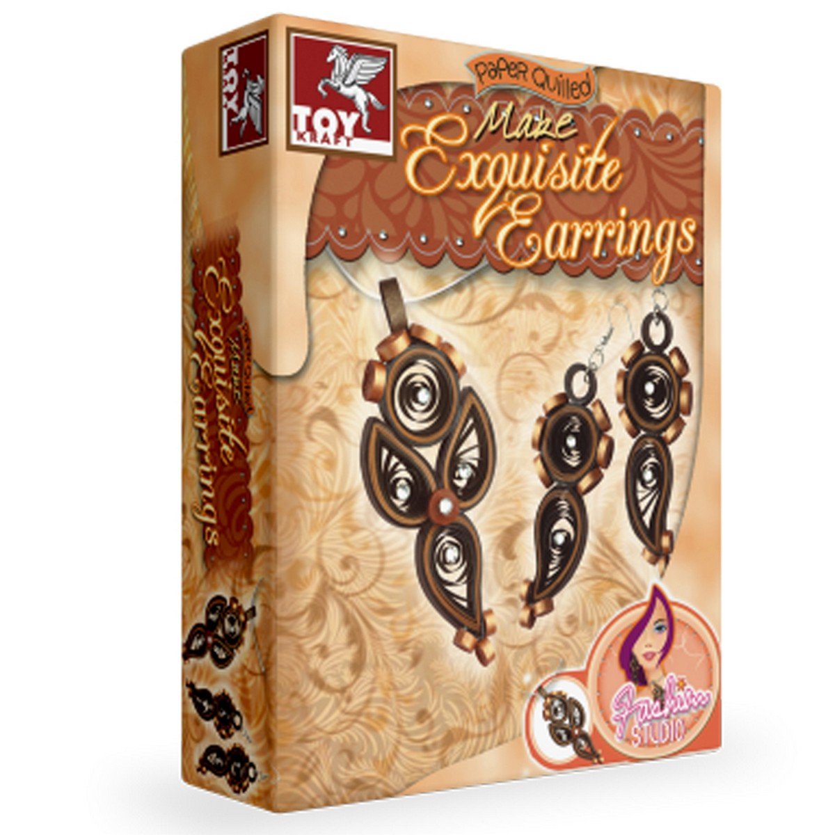 Toykraft: Paper Quilling Make Exquisite Earrings | Jewellery Making Materials Kit For Kids | Paper Quilling Set | Diy Craft Kit