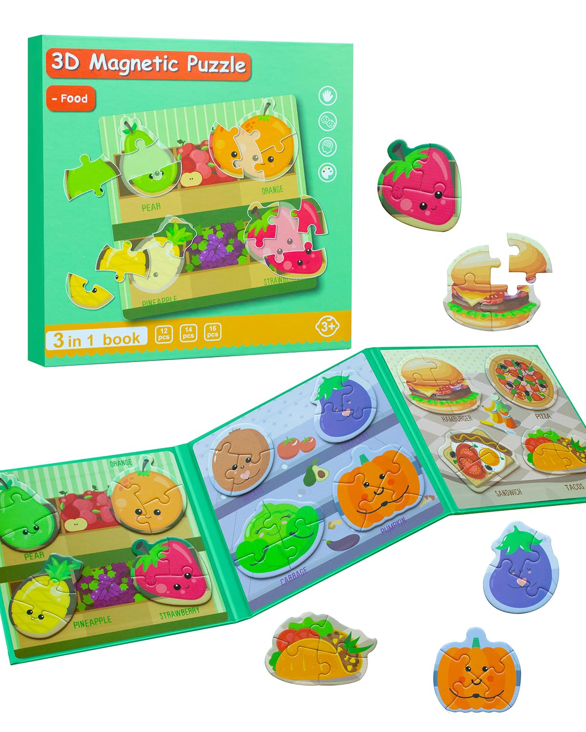 Magnetic Puzzles For Toddlers 2-4, Travel Puzzles Games For Kids Ages 1-3, Activities Toy Jigsaw Puzzles Book For Boys & Girls 1