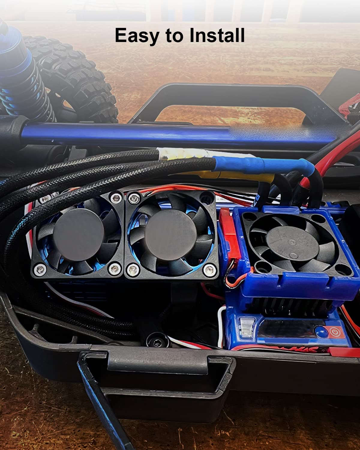 VXL-3s ESC Cooling Fan and Motor Dual Fan, Compatible with Traxxas Slash 4 4 VXL/Rustler 4X4 VXL/Stampede 4X4 VXL/Hoss 4 4 VXL