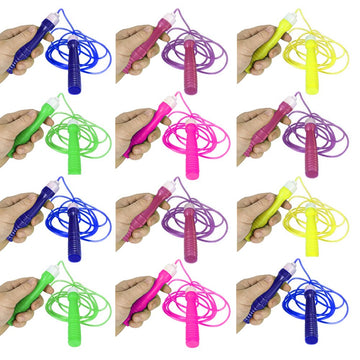 Artcreativity 7Ft Neon Jump Rope Set - 12 Pack - Vibrant Jumping Ropes For Kids - Durable Pvc Skipping Ropes - Great Birthday Party Favors, Goodie Bag Fillers, Gift Idea For Boys And Girls