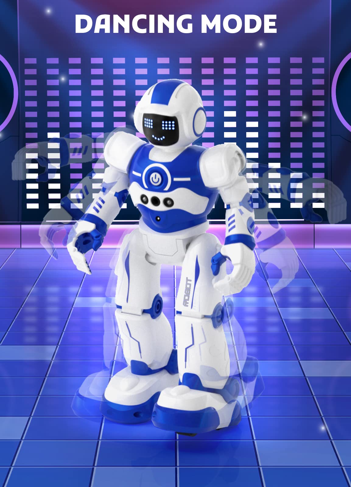 EduCuties Programmable Robot Toy for Kids, Smart Dancing & Walking, 10.6 inch, Blue, Model EC22-5R, Ideal for Ages 4-10, Birthday Gift