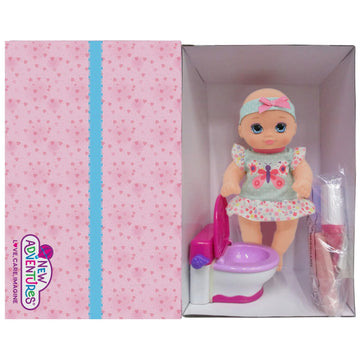 New Adventures - Little Darlings - It'S My Potty 10 Inch Doll With Potty Chair, (3518)