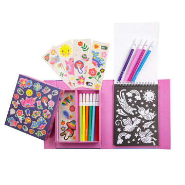 Tiger Tribe Coloring Set - Magical Creatures, Stickers & Markers, 1 EA, Blue, Model 6-0270, For Kids Age 4+