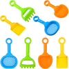 Skylety 8 Pieces Kids Beach Sand Shovels Colorful Plastic Rake Beach Sand Sifter Toy Shovel for Teens Garden Beach Toys (Fresh S