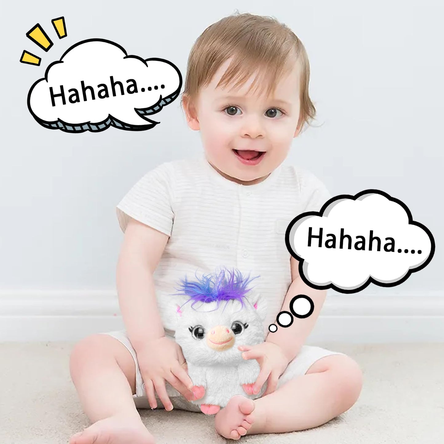 YH YUHUNG Talking Unicorn Plush - Repeat What You Say, Clear Voice Recording Toy