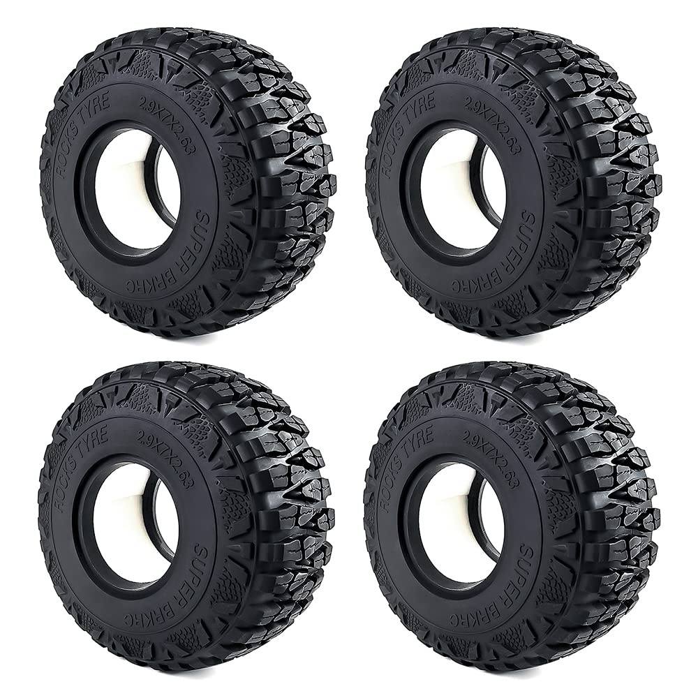 RCLIONS 4PCS 2.9inch Tires RC Wheels Tyre with Foam Insert for Axail SCX6 AXI05000 1/6th RC Crawler Car