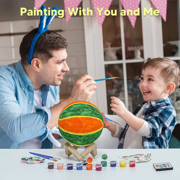 Minleway Paint Your Own Basketball Lamp Kit,16 Colors 5.9 Inch DIY 3D Basketball Night Light,Arts and Crafts for Kids Ages 4-12,