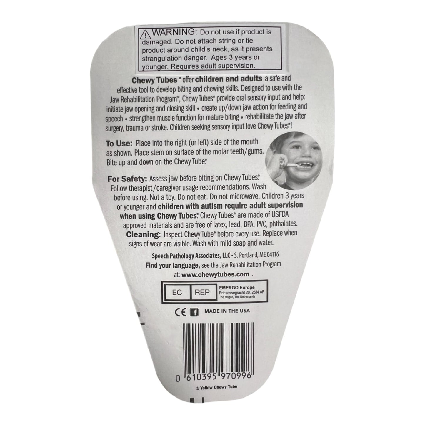 Chewy Tubes Chewy Tubes for Newborns, Yellow, 1 Count, PVC/Silicone, Model 4261003