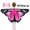 Sunlisky Kids Butterfly Wings Costume Girls Fairy-Wings Toddler Dress Up Play Costumes Butterfly Hair Clip Mask Party Favors (Pi