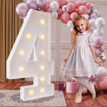 Imprsv 4Ft Marquee Numbers,Diy Light Up Numbers For 40Th Birthday Decorations, Party Party Decorations,Anniversary Party Decor,M