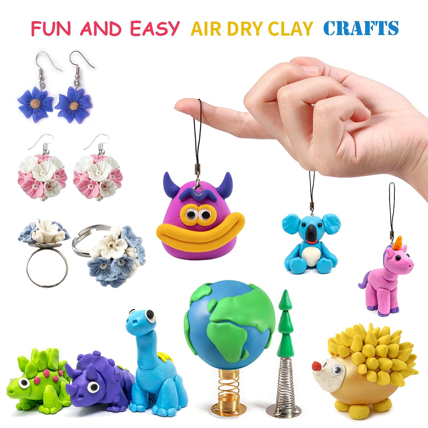 Air Dry Clay 36 Colors, Modeling Clay for Kids, DIY Molding Magic Clay, Toy Gifts for Age 3+ Years Old Boys Girls Kids