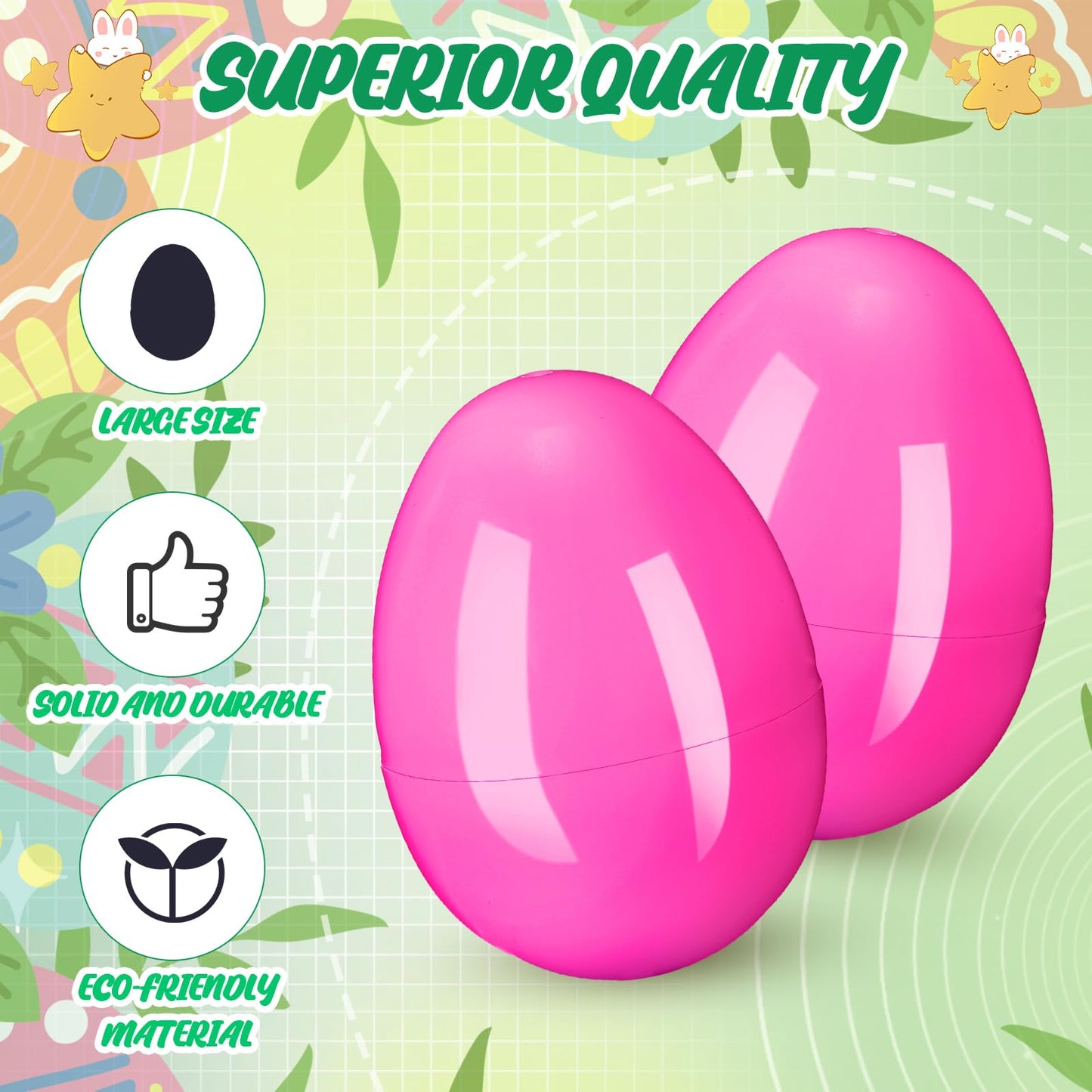 Silipull 36 Pieces Fillable Plastic Eggs - Bulk Easter Toy For Filling Candy, Party Favor, Basket Stuffers, Crafts