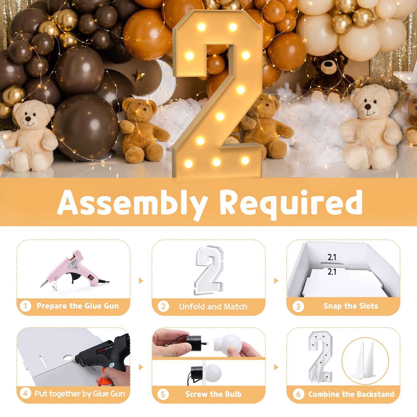 Imprsv 4Ft Marquee Numbers,Diy Marquee Light Up Number For 21St Birthday Decorations, Party Party Decorations,Anniversary Party