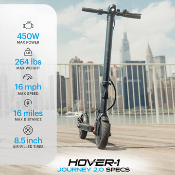 Hover-1 Journey 2.0 Foldable Electric Scooter, 300W Motor, 16 mph, 16 Mile Range, Pink, Commuter Scooter for Adults & Teens