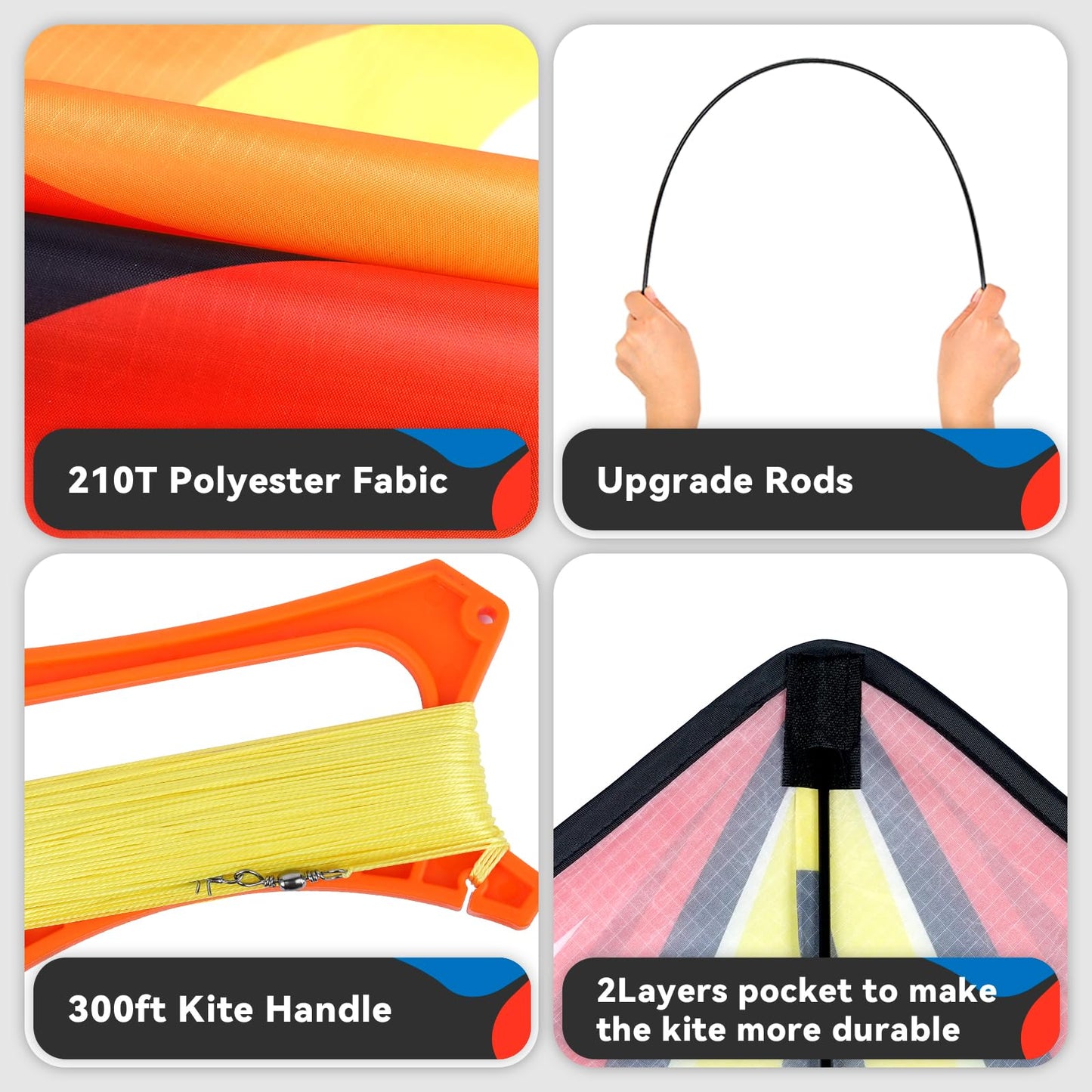 Sgftre Red Large Delta Kites Easy To Fly For Kids Outdoor Activities Ages 4-8