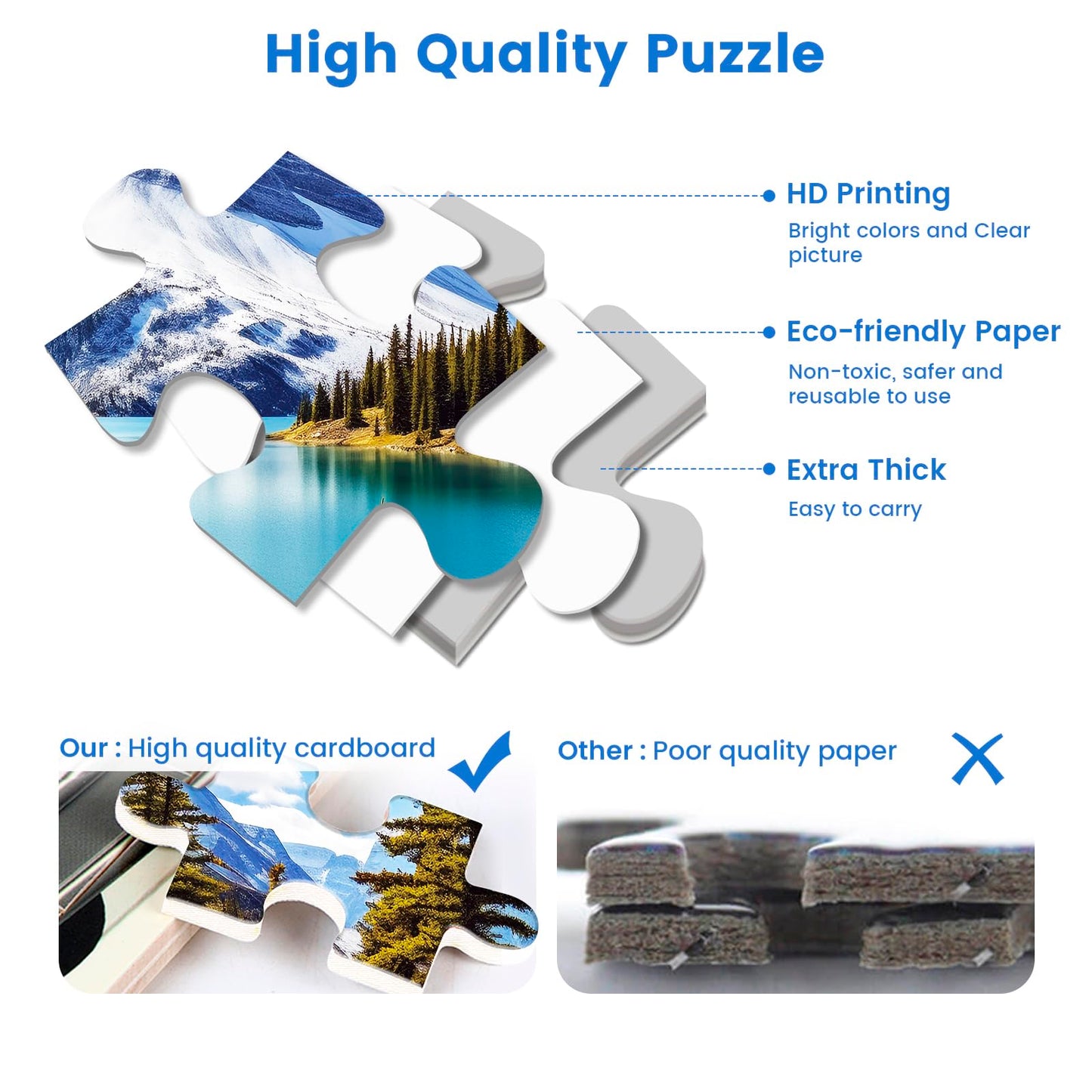 2 Pack Puzzles For Adults 1000 Pieces-Hawaii Beach & Moraine Lake Difficult Jigsaw Puzzles For Adults,Hard Jigsaw Puzzle Decorations Diy Leisure Game Toy Suitable Family Friends(27.5X20 Inches)