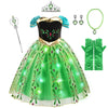 Acecharming Light Up Princess Dress Up Clothes for Girls 2-8 Years - LED Toddler Anna Costume Princess Dress with Accessories fo