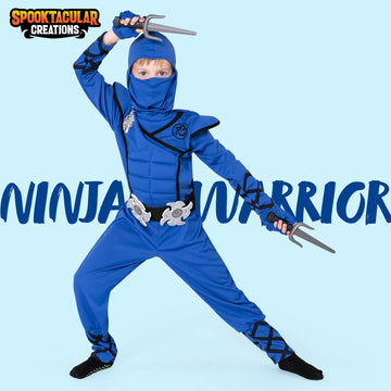 Spooktacular Creations Halloween Ninja Costume, Blue Ninja Costume Kids, Ninja Accessories Costume Set, Ninja Suit, Halloween Co