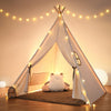 Besrey Kids Tent, Teepee Play Tent With Lights And Padded Mat, Portable Cotton Tipi For Indoor Reading And Playtime
