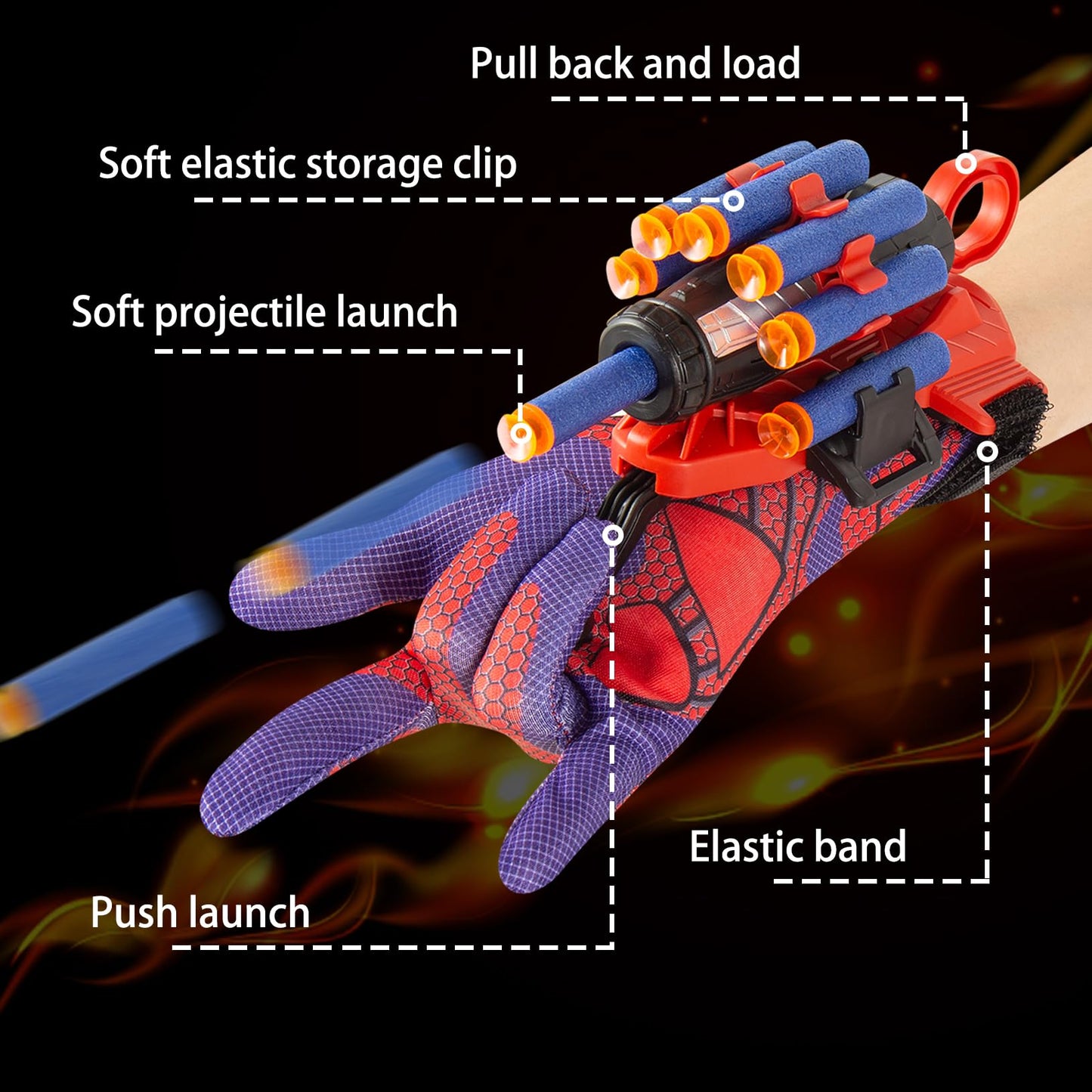 Gokbuy Spider Gloves Man Web Shooter Toy With Wrist, Spider Launcher Gloves Cosplay Toy Set For Kids