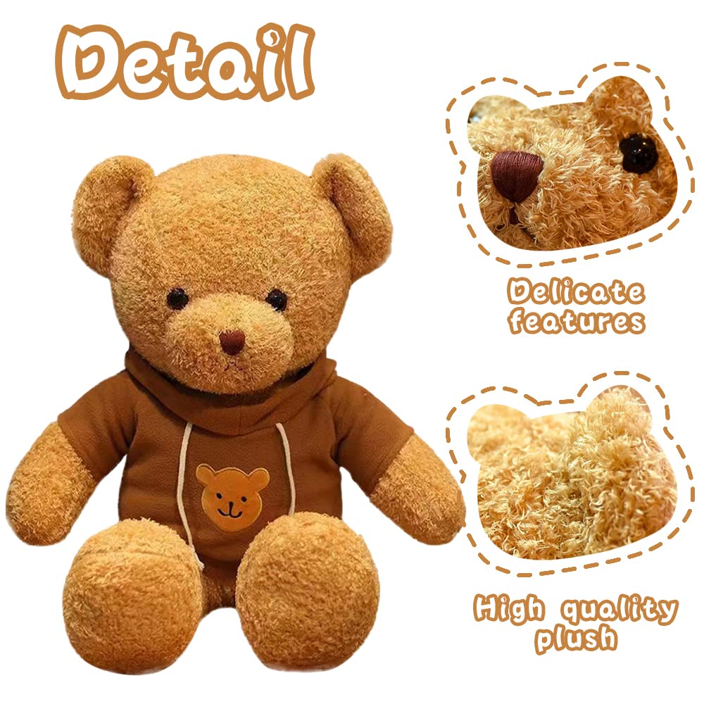 Galatee Cute Teddy Bear Plush Stuffed Animal, Teddy Bear With Clothes, Gifts For Children(19.6'' Brown)