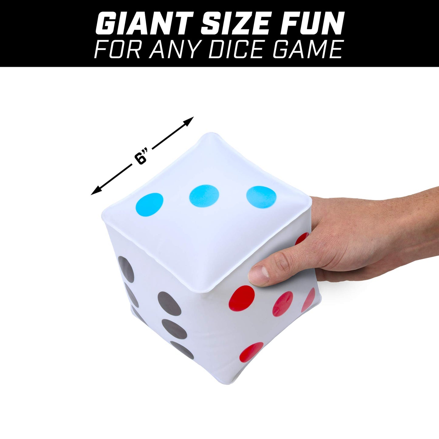 Gosports 6 Pack Giant Inflatable Dice 6 Pack With Tote Bag - 6 Inch Size