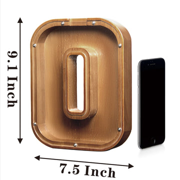 Aorcmitn Large Wooden Letter Coin Personalized Piggy Bank For Boys Girls Kids Toddler Adults Money Bank Best Gift For Friends (9.2 Inch-O)