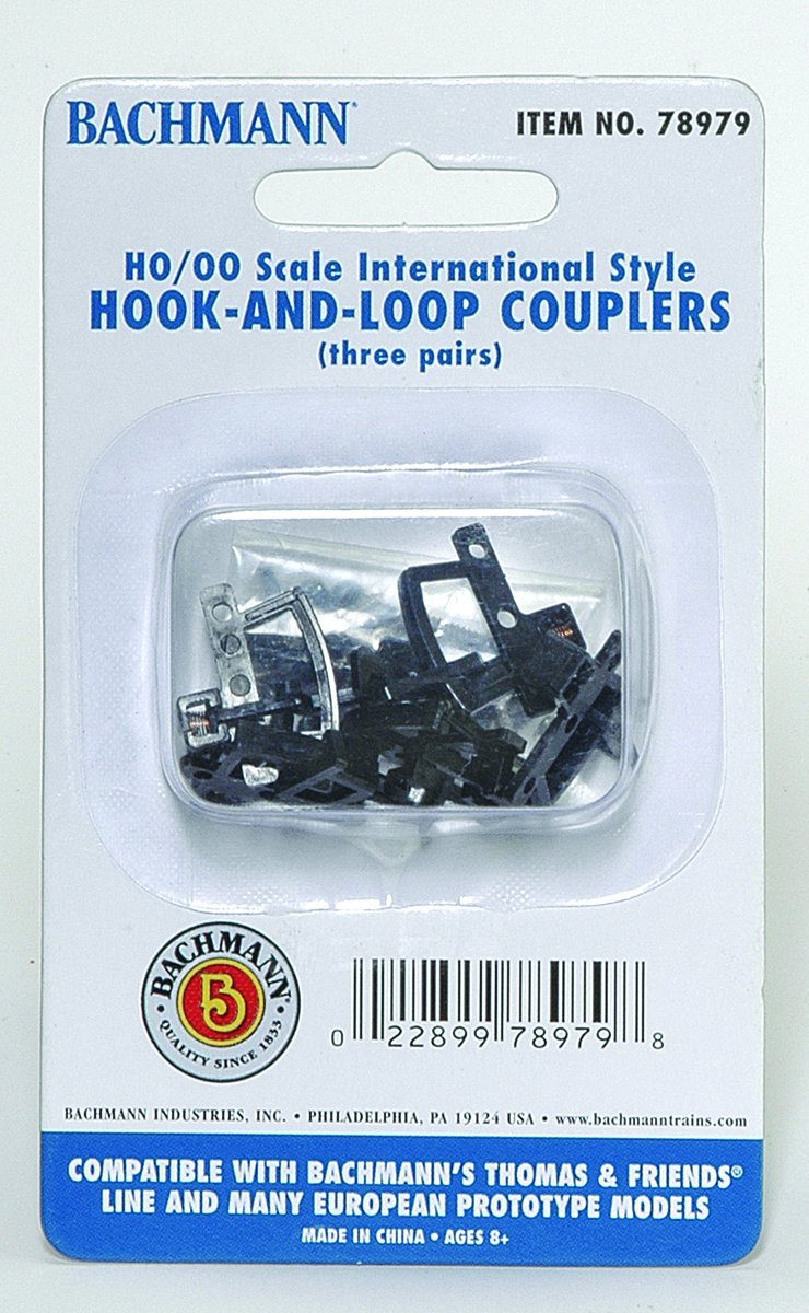 Bachmann Trains - Hook And Loop Couplers (3 Pair/Pack) - Appropriate For Most Thomas & Friends Engines And Rolling Stock - Ho Scale
