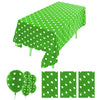 Zjdhpty 3Pack Plastic Table Cloth Disposable For Rectangle Tables, Green Polka Dot Table Cloths For Birthday Baby Shower Easter
