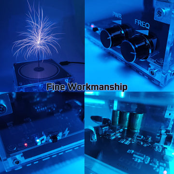 ALKISTA Tesla Coil Speaker - SSTC 10 Acrylic Plasma Storm Desktop Gadget, Electric Toy with Artificial Lightning Effect