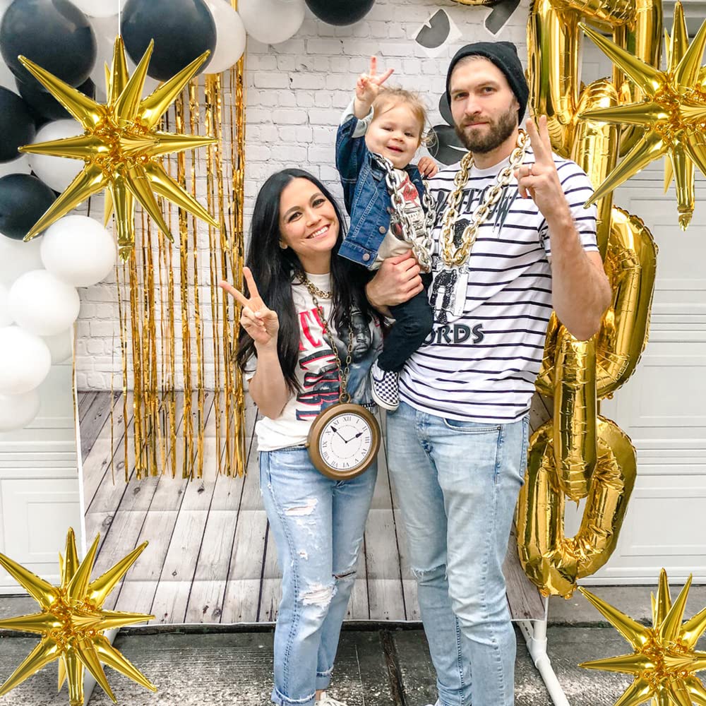Toniful 4 Pcs 22Inch 4D Huge Gold Star Balloons Explosion Star Mylar Foil Balloons For Party Supplies Backdrop Christmas,New Yea
