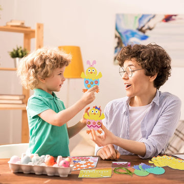 Fennoral 12 Pack Easter Craft For Kids Make You Own Easter Chick Foam Stickers Ornament Diy Easter Arts And Crafts For Preschool