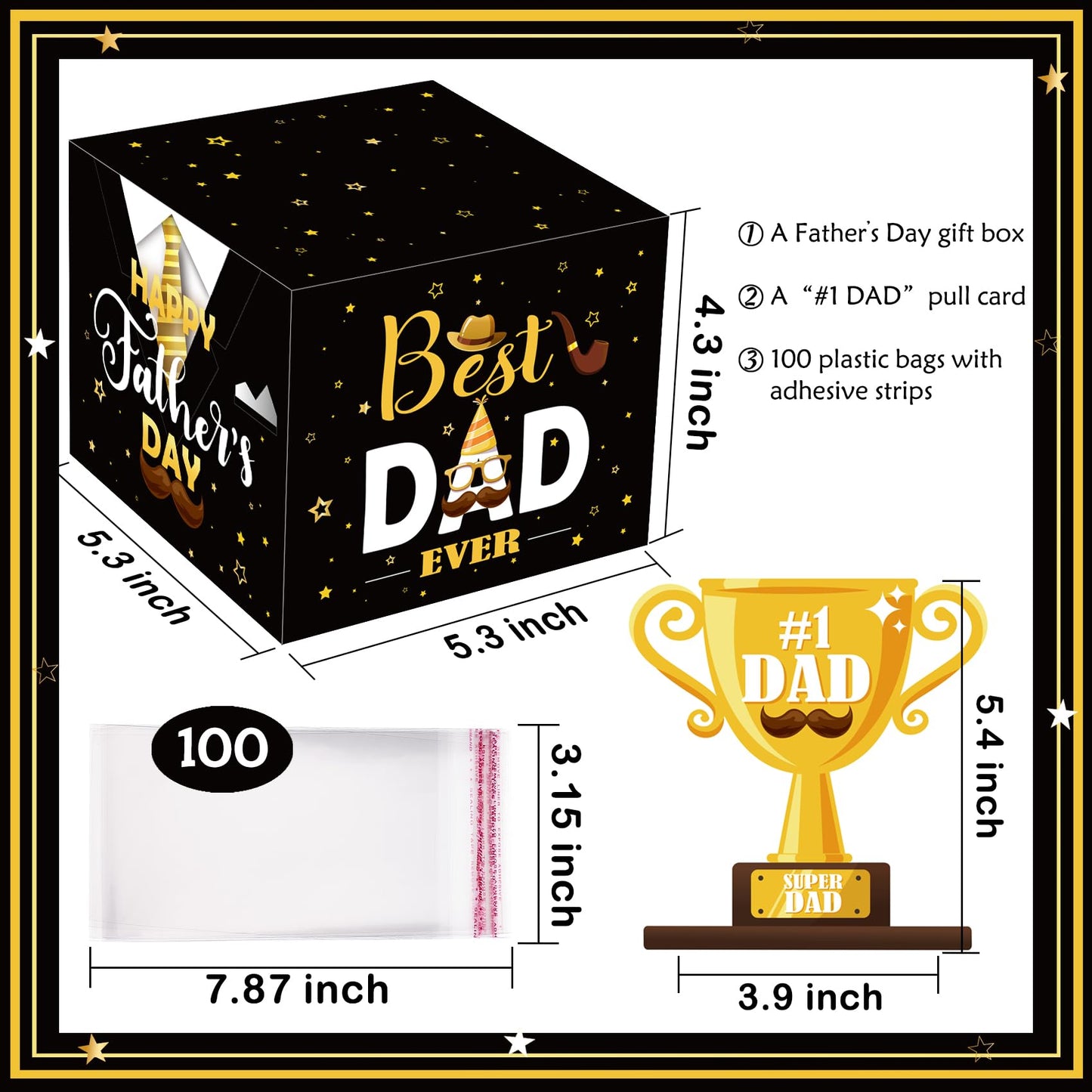 Meiidoshine For Dad, Money Box For Cash Pull, Surprise Money Holer With 50Pcs Transparent Bags, A Funny Way To Give Cash As Gran