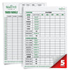 SWOOC Jumbo Laminated Yardzee & Farkle Score Cards - 5 Pack, Reusable Dry Erase Pads (11.5in x 8in), White