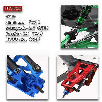 hopsupRC 1/10 RC Upgrade Kit - Steel Drive Shaft, Adjustable Turnbuckles, Red