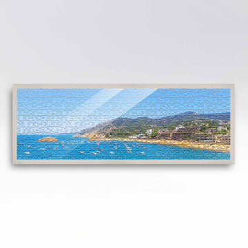 13X39 Frame Solid Wood Picture Frame Set With Peel And Stick Puzzle Glue Sheets | Interior Depth 0.5 Inches | Light Wood Traditi