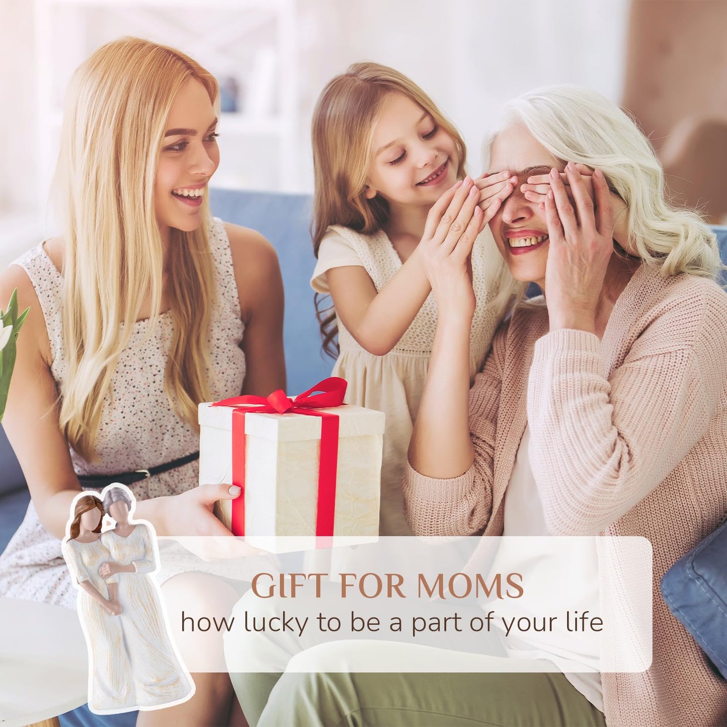 Storieme Mom Birthday Gifts From Daughter: Unique Moms Gift For Mothers Day Christmas Mother Of The Bride Gifts Mother Daughter Figurines Statue
