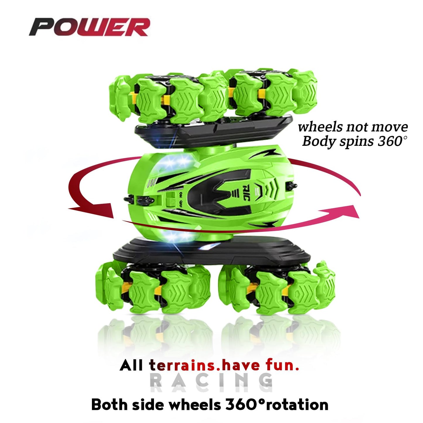 Remote Control Car, New Upgraded Double-Sided 360 Rotating Rc Toy Cars With Led Headlights, 2.4Ghz Rechargeable Electric Race St