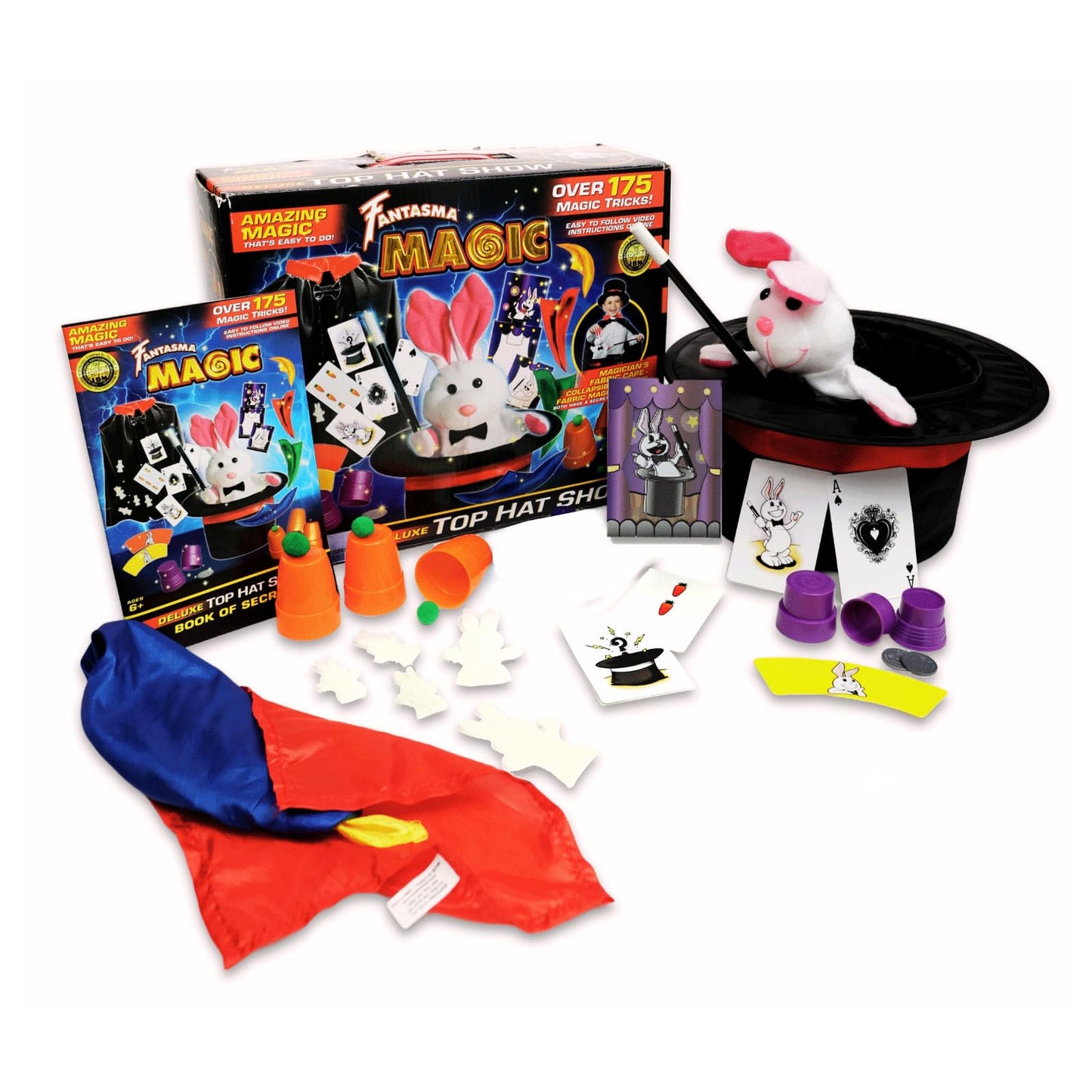 Fantasma Magic Kit Deluxe Top Hat Magic Set – Over 175 Amazing Magic Tricks For Kids Magic Kit & Accessories - Magician Costume Kids Magic Toy