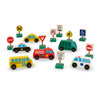 Melissa & Doug Wooden Vehicles And Traffic Signs With 6 Cars And 9 Signs