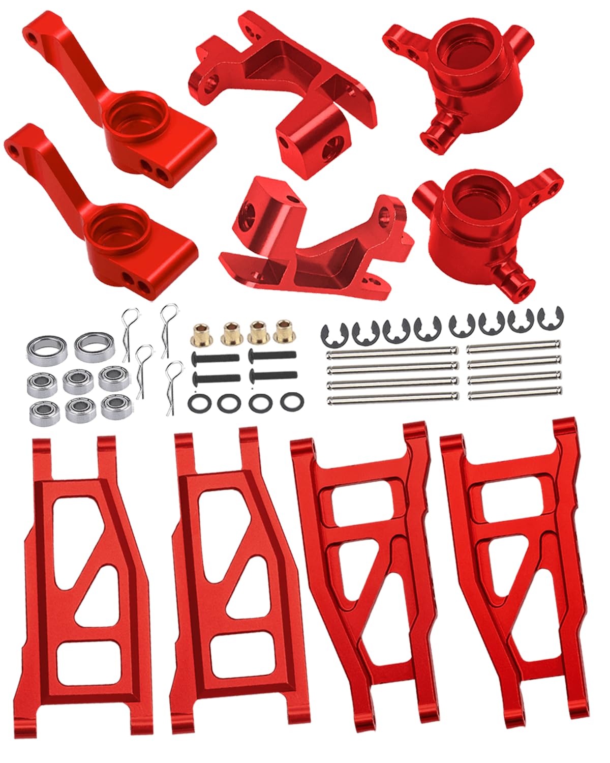 Rcarmumb Upgrades Part for 1/10 Slash 4x4 VXL,Stampede 4X4 VXL,Rustler 4X4 VXL,Hoss 4X4 VXL,Alloy Front Rear Suspension Arm & St