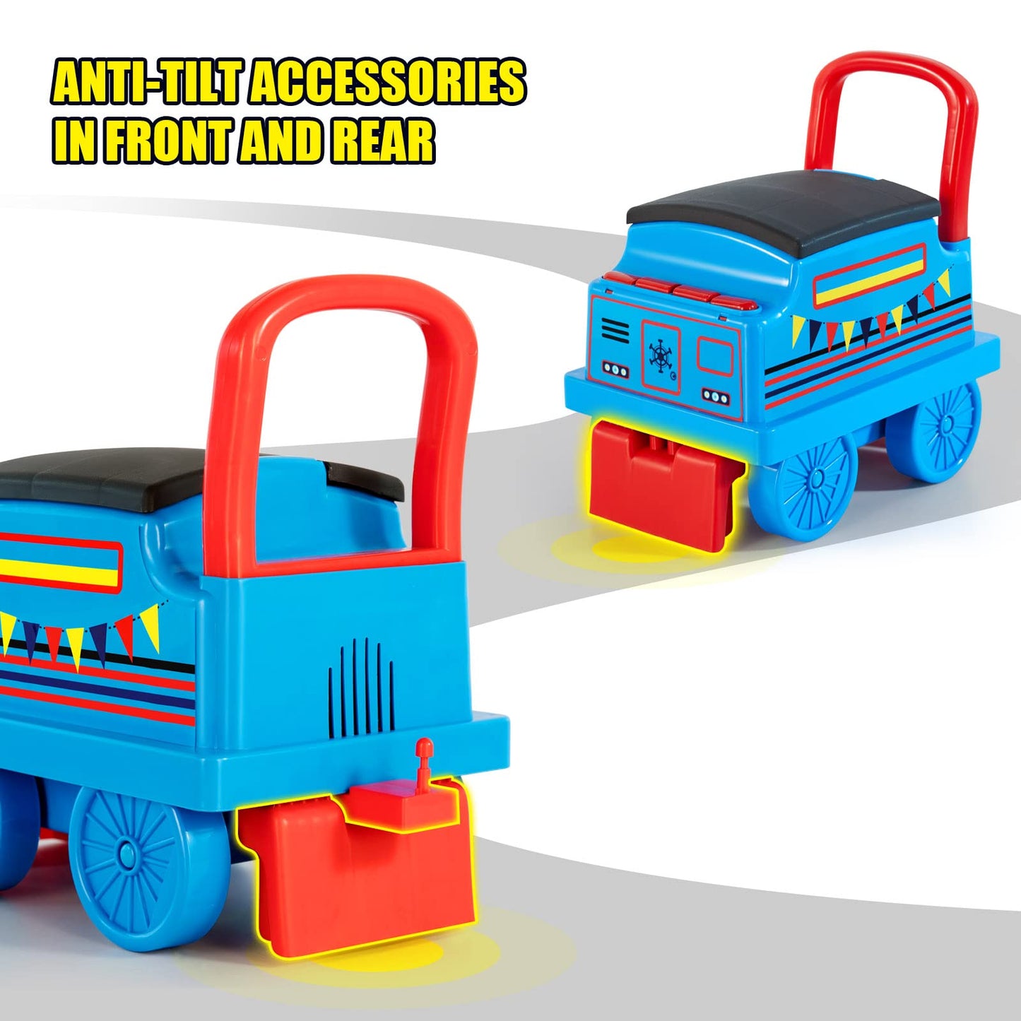 Train Carriage For Joyldias Ride On Train With Music, Stories, Storage And Handle, Blue