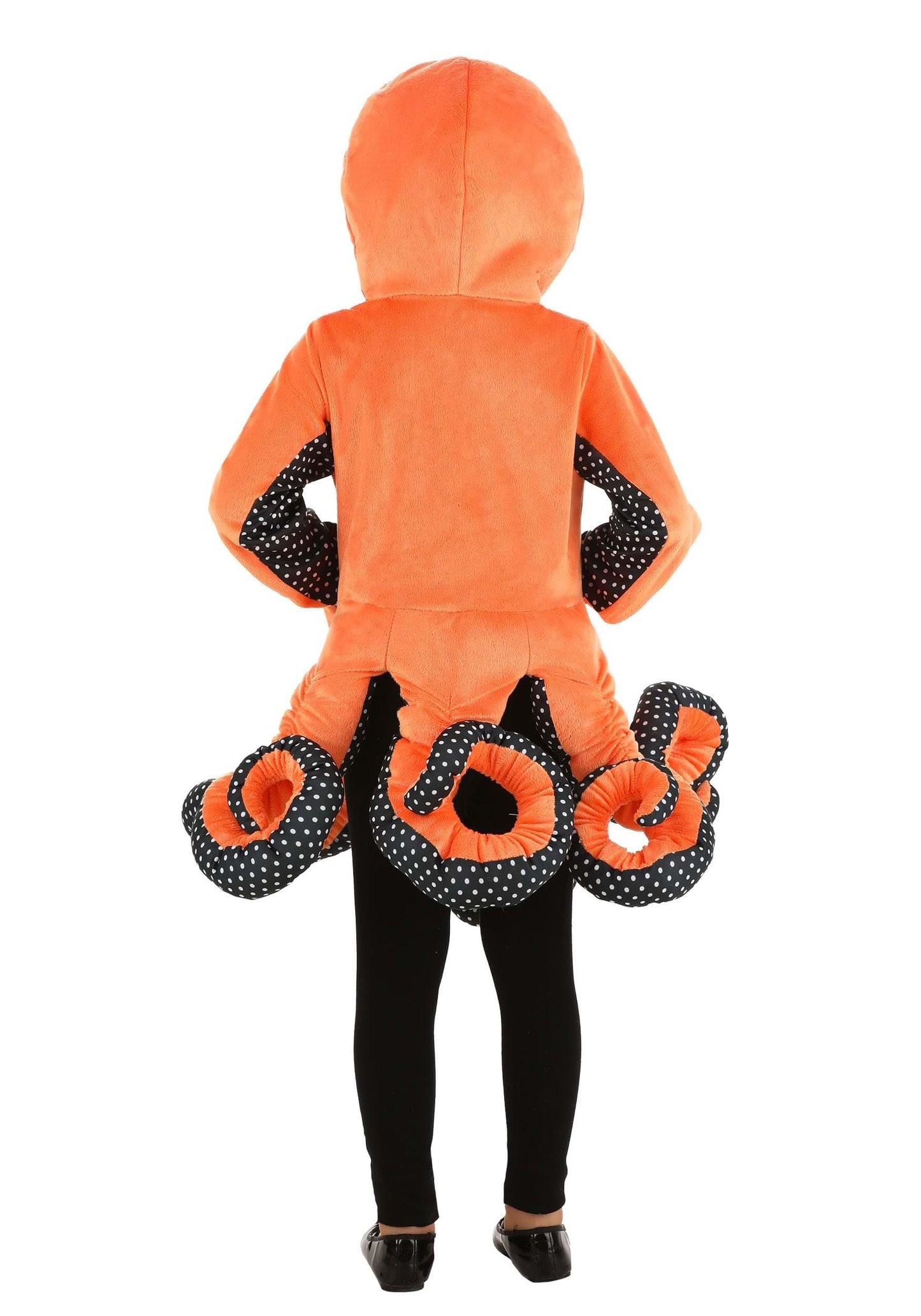 Enchanting Ocean Octopus Kids Costume | Sea Creature Cosplay | Vibrant Orange Octopus Outfit with Hood, Tentacles, and Mitts X-