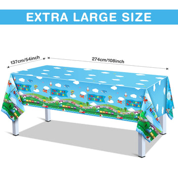 Tegeme 3 Pack Transportation Birthday Party Supplies Transportation Table Covers Cars Tablecloth Vehicle Transportation Birthday