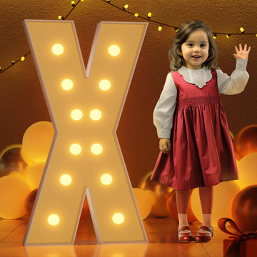 Imprsv 4Ft Marquee Light Up Letters X, Large Light Up Letters For Baby Shower Anniversary Wedding Room Decor, Big Letters For Pa