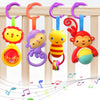 Yunlovxee Baby Toys, Cartoon Animal Hanging Rattle Toys, Handbells Baby Rattles, Baby Bed Crib Car Seat Travel Stroller Toys For