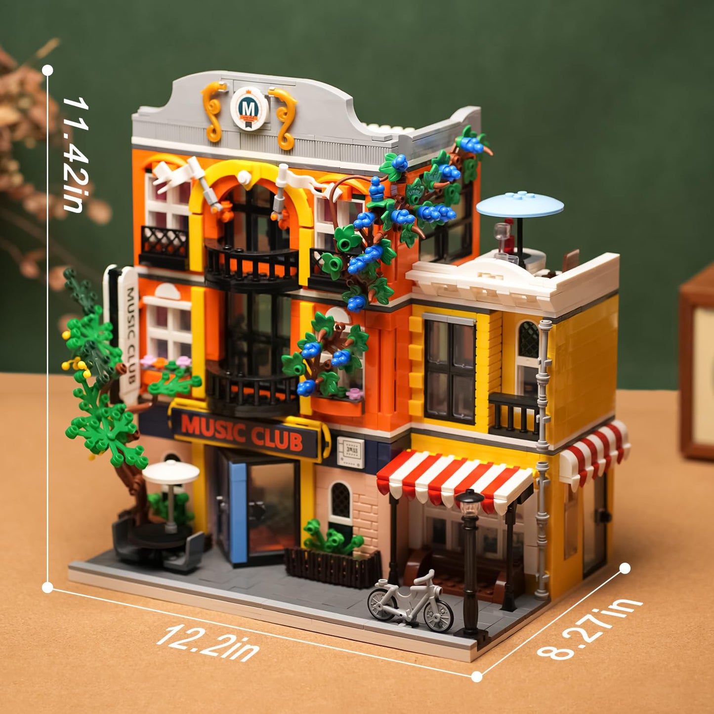 Enjbrick Flowers City Jazz Club Building Sets For Adutls, Architecture House Building Kit For Boys And Girls 8-14 Years 1683 Pcs